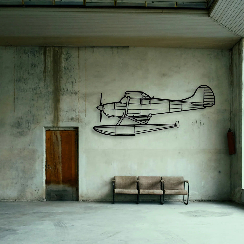 J 3 Cub Classic Aircraft Silhouette Metal Wall Art - Tinvibe
