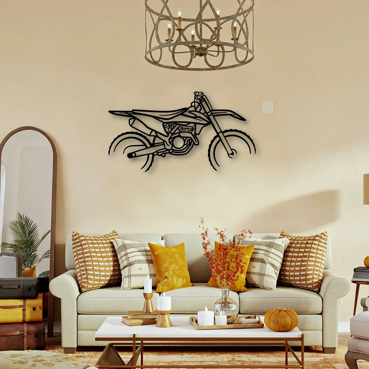 Ktm Motocross Classic Motorcycle Silhouette Metal Wall Art - Tinvibe