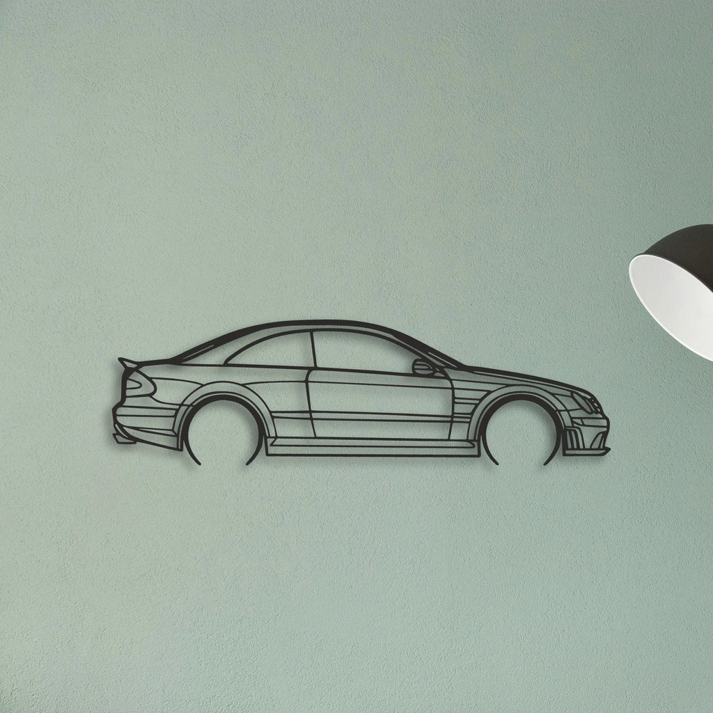 Mercedes CLK63 Classic Silhouette Metal Wall Art - Tinvibe