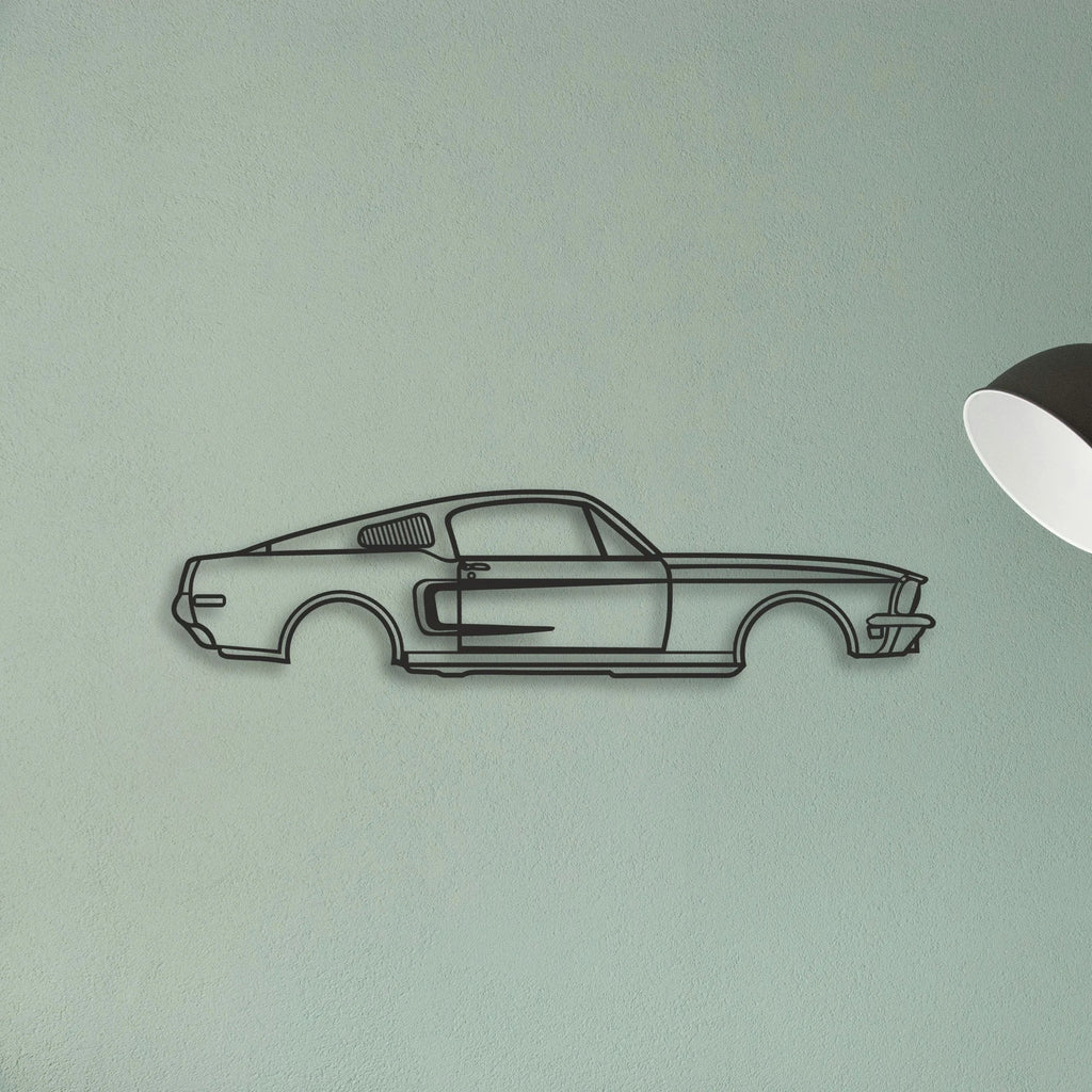 Mustang Classic Silhouette Metal Wall Art - Tinvibe
