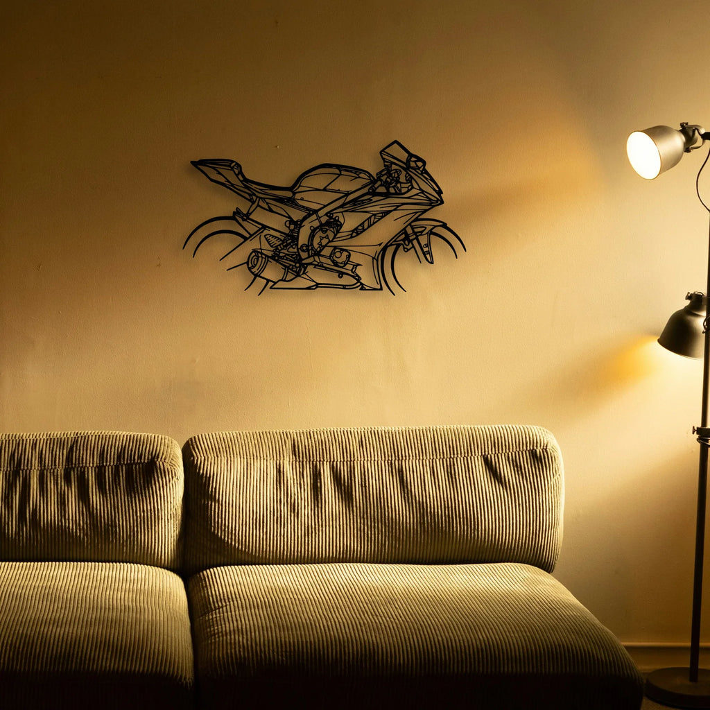 R6 2018 Classic Motorcycle Silhouette Metal Wall Art - Tinvibe