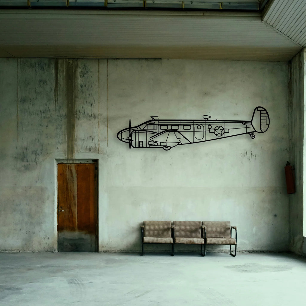 Rc 45 Classic Aircraft Silhouette Metal Wall Art - Tinvibe