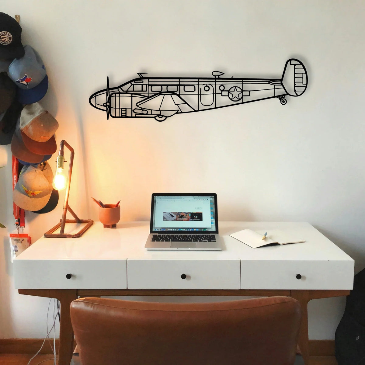 Rc 45 Classic Aircraft Silhouette Metal Wall Art - Tinvibe