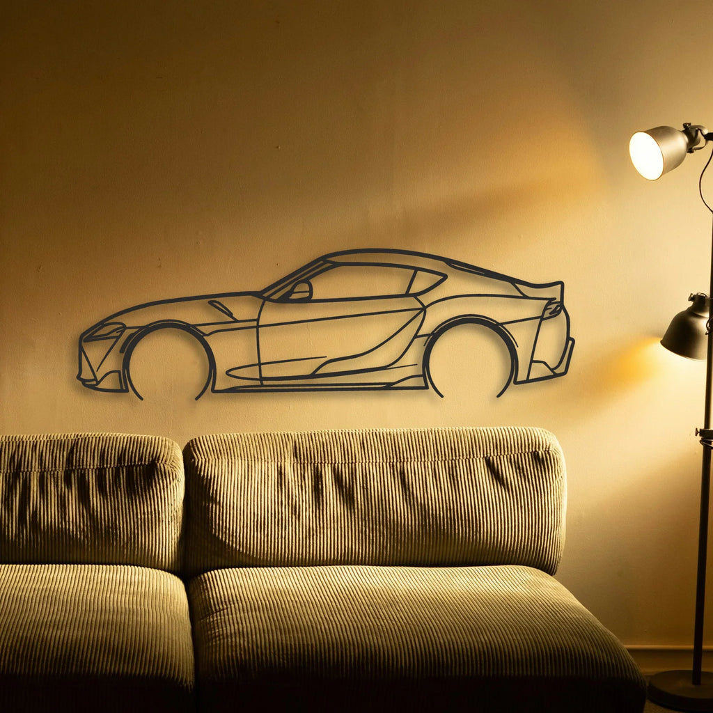 Toyota GR Supra Classic Silhouette Metal Wall Art - Tinvibe